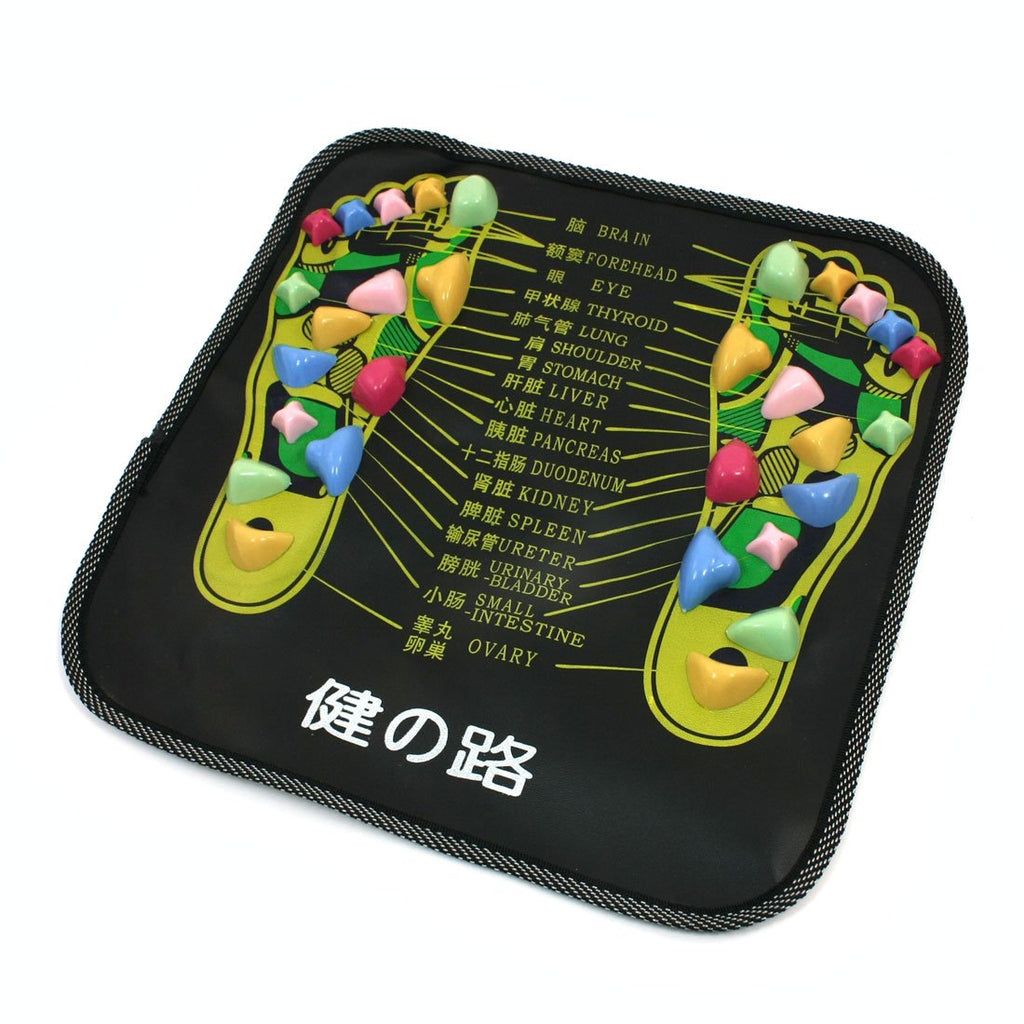 HTHL Chinese Health Care Colored Plastic Walk Stone Square Healthy Foot Massage Mat Pad Cushion