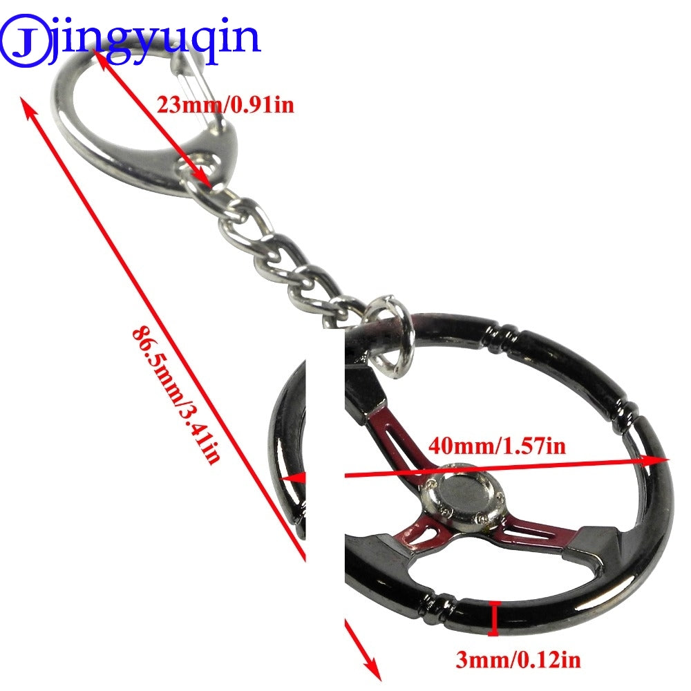 jingyuqin Popular jewelry Fashion Keychain Ring Sleeve Bearing Auto Part Stainless steel Car steering wheel Model urbocharger