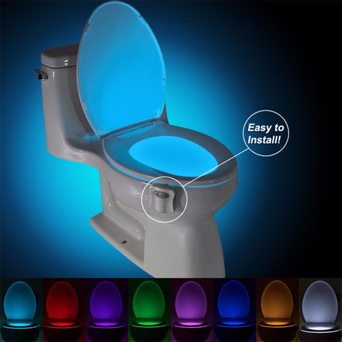 Sensor Toilet Light LED Lamp Human Motion Activated PIR 8 Colours Automatic RGB Night lighting