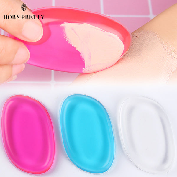 1pc Jelly Silisponge Makeup Powder Puff Pink/Blue/Clear Silicone Cosmetic Gel Sponge for Face Foundation BB Cream New Tool