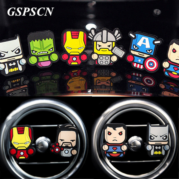 GSPSCN Cute Avengers Car Freshener Perfum Car Parfume air freshener Outlet perfumes Auto Air Condition Vent Clip