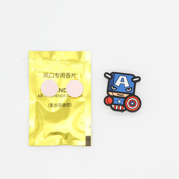 GSPSCN Cute Avengers Car Freshener Perfum Car Parfume air freshener Outlet perfumes Auto Air Condition Vent Clip