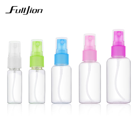 Fulljion 1 Pcs Mini Plastic Transparent Small Empty Spray Bottle For Make Up And Skin Care Refillable Random Color Travel use