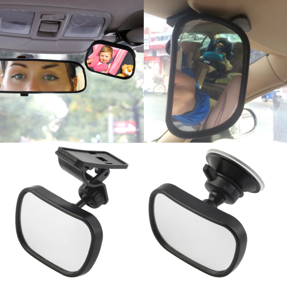 Newest Adjustable Car Rear Seat View Mirror Baby Child Safety With Clip and Sucker Black Car-styling Hot Selling Drop Shipping