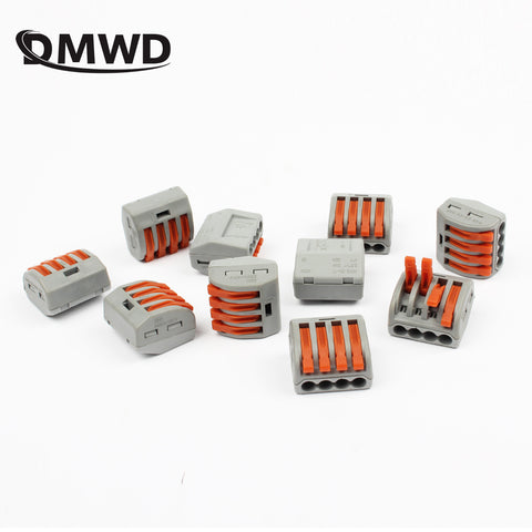 10Pcs PCT-214 Universal Compact Wire Wiring Connectors Connector 4 Pin conductor terminal block with lever fit new