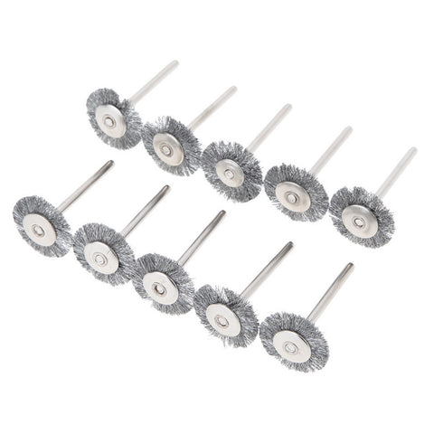 22mm 10pcs Platinum Blades Steel Wire Wheel Brush dremel rotary tool for mini drill tools Polishing Dremel Accessories