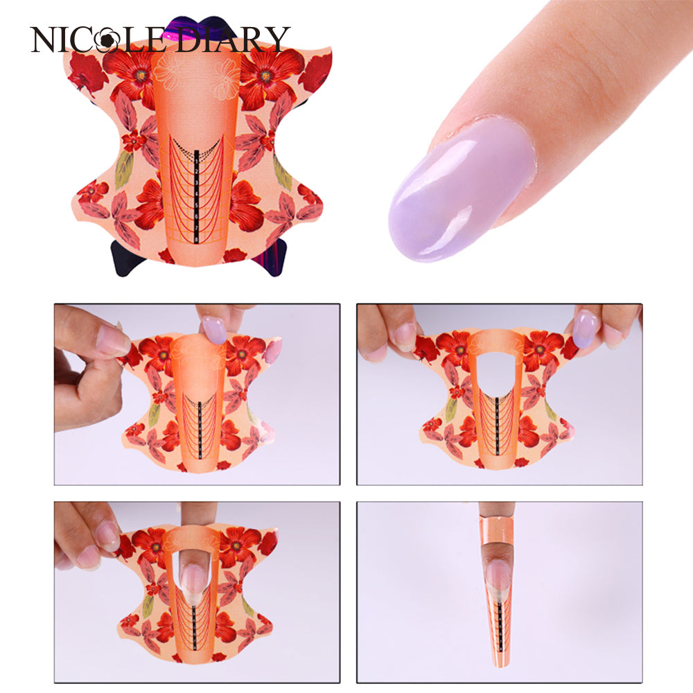 100pcs roll Oval Shape Adhesive Nail Form for Acrylic/UV Gel Nail Tips Nail Extension Nail Art Tool