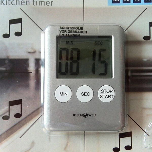 Fashion Simple Super Thin  LCD Digital Screen Kitchen Timer Square Cooking Timer    Count Up Countdown Alarm with Magnet