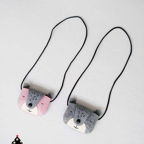 New Baby Girls Boys Bear Coin Bags Kids Lovely Grey/ Pink Cute Bear Style Messenger Bags Shoulder bags