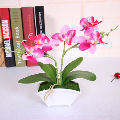 small artificial butterfly orchid flower set with real touch leaves artificial plants overall floral for wedding
