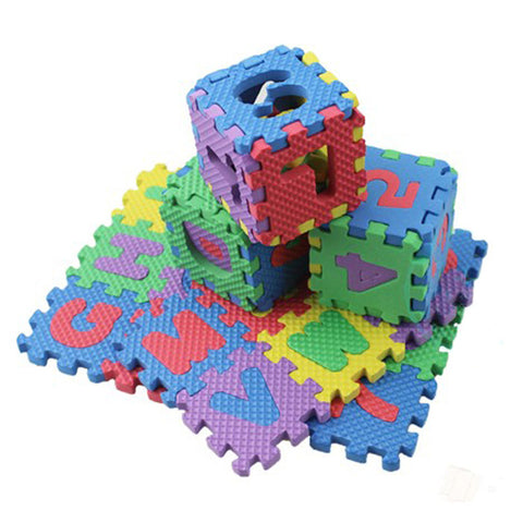 36pcs/Set 17.8*13.5*1.7cm Alphabet  Numerals Kids Rug Baby Play Mat Soft Floor Crawling Mini Puzzle Mats for Children