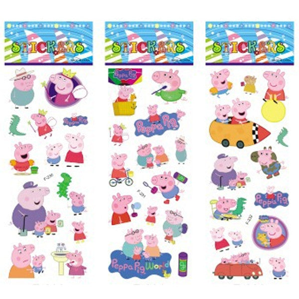 6 sheets/set pink pig stickers for kids Home wall decor on laptop cute animal mini 3D sticker decal fridge skateboard doodle