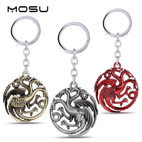 Game of thrones Key Chain A Song of Ice and Fire Key Rings For Gift Chaveiro Car Keychain Jewelry Targaryen Key Holder Souvenir