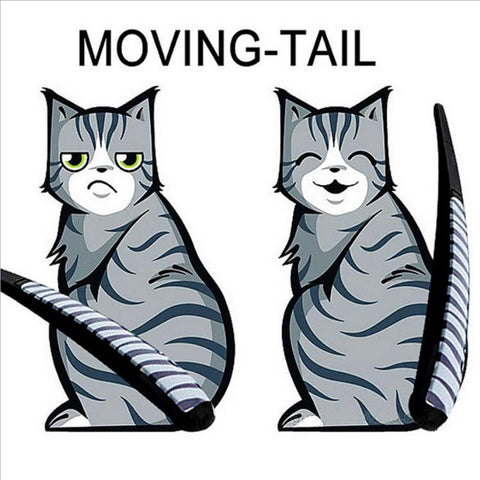 3 styles 2016 Hot Sales Cartoon Funny Cat Moving Tail Stickers Reflective Car Window Wiper Decals car styling auto accessories