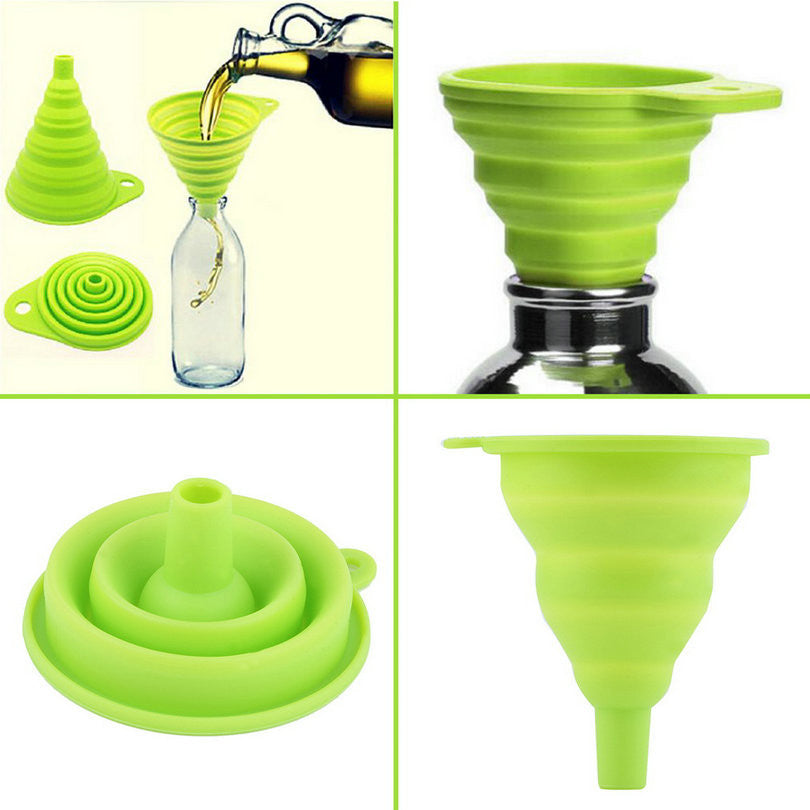 New mini Silicone Gel Foldable Collapsible Style Funnel Hopper Kitchen cozinha cooking tools Accessories gadgets outdoor
