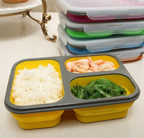 1100ml Silicone Collapsible Portable Lunch Box Bowl Bento Boxes Folding Food Storage Container Lunchbox Eco-Friendly