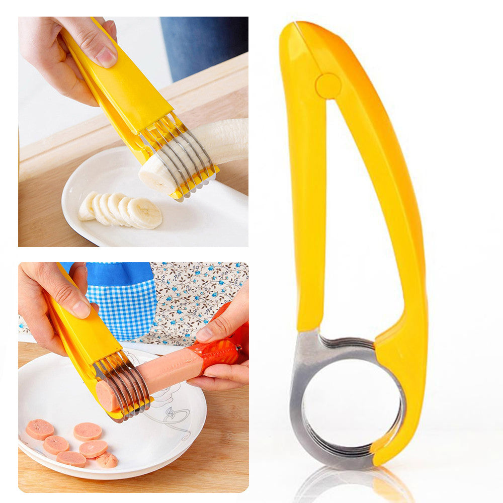 Stainless Steel banana cutter fruit Vegetable sausage Slicer Salad Sundaes tools cooking tools Kitchen Accessories gadgets