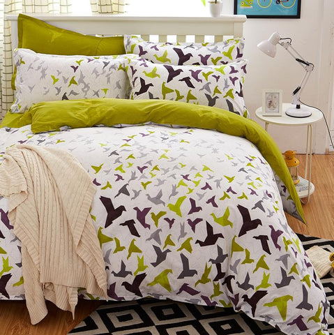bedding set 5 size Green Spirit bedding set duvet cover set Korean bed sheet +duvet cover +pillowcase pink bed cover  bed linen