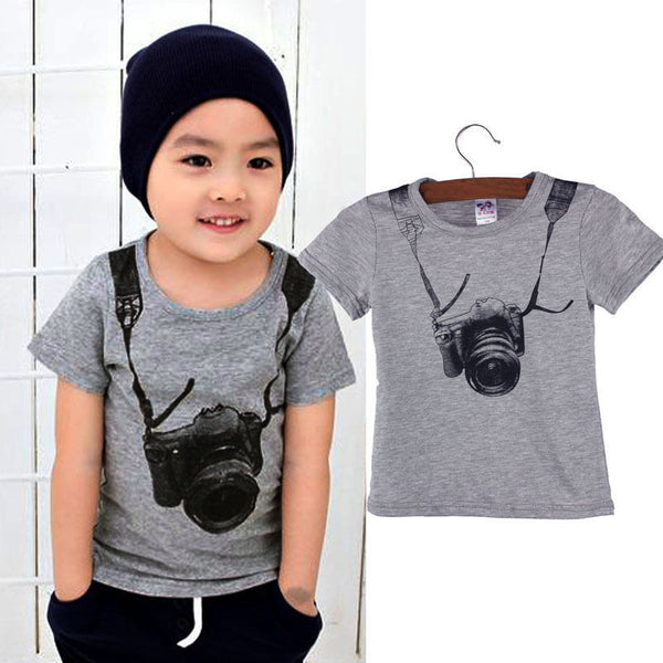 Baby Kids Boys T-Shirts Tops Short Sleeve Sportwear Outfits Casual T Shirts Cotton Summer Clothes Boys 1-8 Year