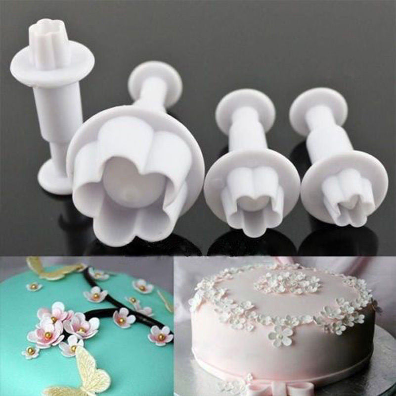 2016 Hot Sale Special Offer 4pcs Plum Blossom Spring Die Sugar Cakes Baked Plastic Utensils Modeling Tools, Kitchen Gadgets A055