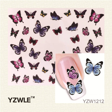 YZWLE Fashion Cute DIY Watermark Butterflies Tip Nail Art, Nail Sticker & Decal Manicure Nail Tools