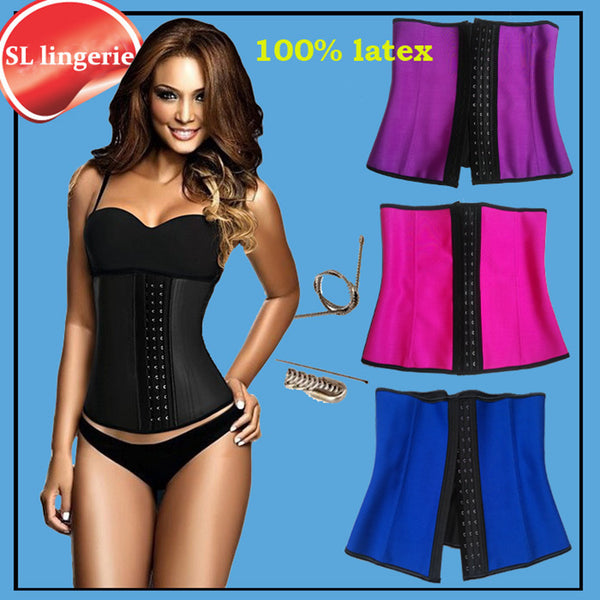 Waist Trainer Corsets and bustiers latex cincher girdles Shapewear slimming belt body shaper rubber binder fitness corset sheath