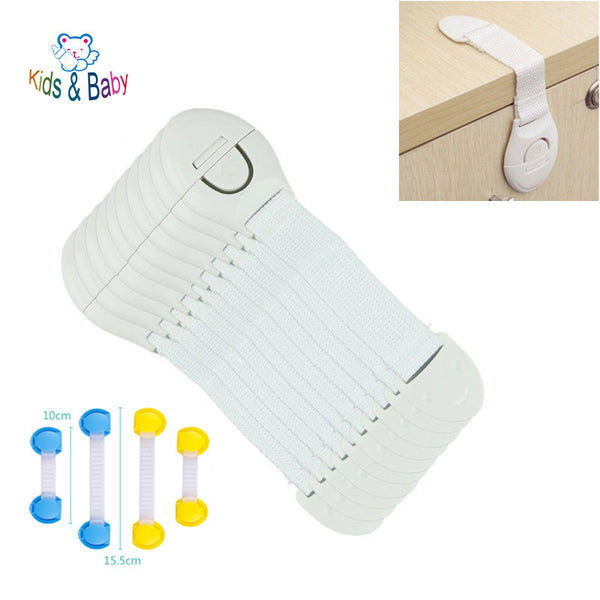 Safety Plastic Children Protection Lock Cabinet Door Drawers Refrigerator Toilet Blockers Kids Baby Care Safety Locks Straps