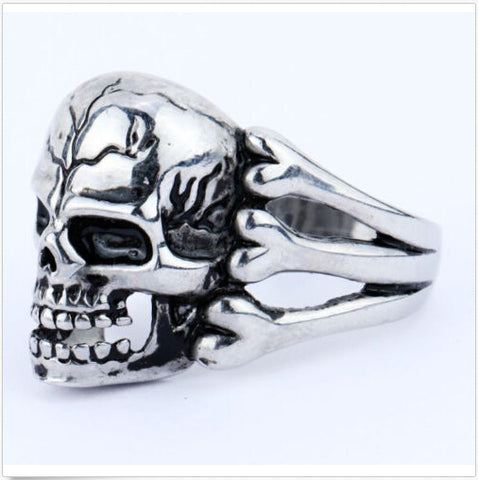 2015 Man's Ring Gothic Men's Skull Flower Biker Zinc alloy Ring Man fashion rings Free shipping