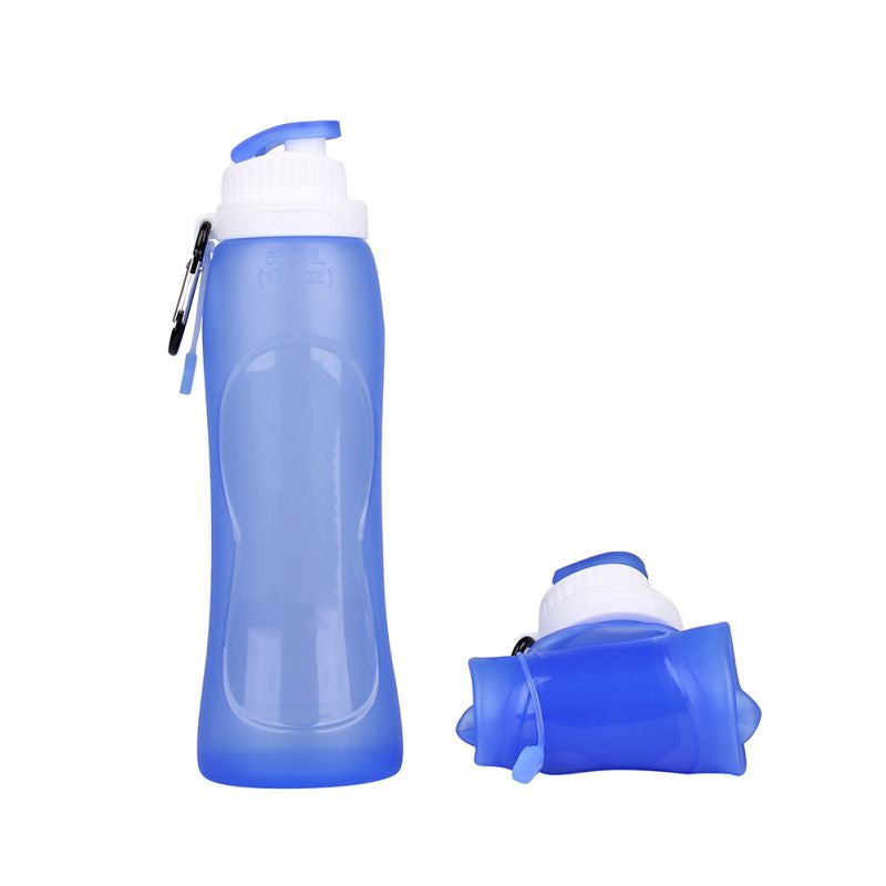 500ml Eco-Friendly Silicone Travel Sport Flexible Collapsible Water Bottles Foldable Drinkware