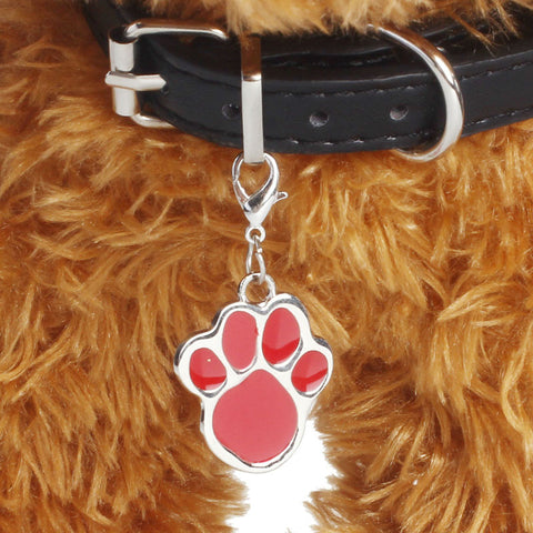 New 6 colors Pet Jewelry Cat dog collar pendant tags Pawprint Necklace Collar Puppy identity collar accessory drop shipping