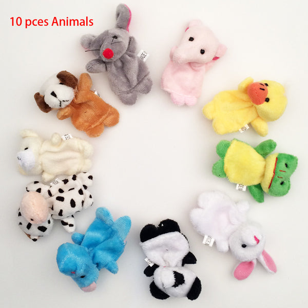 Family Finger Toy Cartoon Animal Velet Finger Puppet Plush Baby Favor Toys Dolls Kid Child Boys Girls Educational Hand Toy