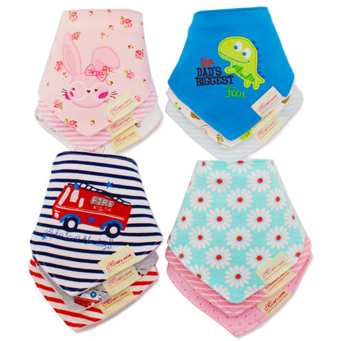 3Pcs/lot Cotton Baby Bibs Boys Girls Towel Cartoon Baby Bandana Bibs Newborn Baby Bib Infant Saliva Towel Toddler Clothing