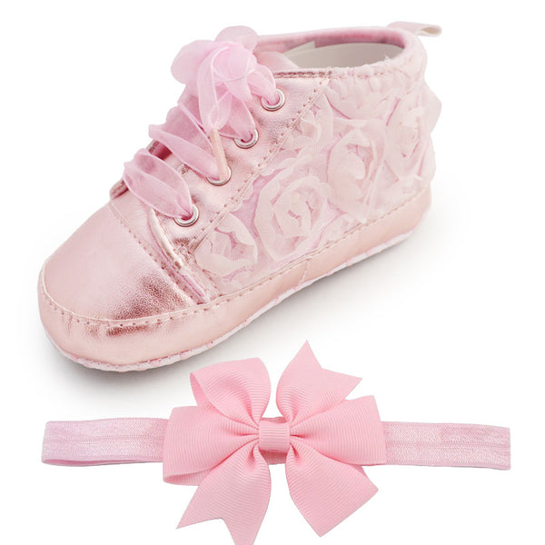 Baby Kids Toddler Sapato Infant Rose Flower Soft Sole Girl Shoes Baby First Walker Handmade Baby Designers Shoes Style Wholesale