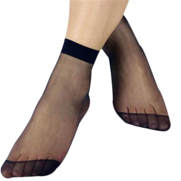Newly Design 10 Pairs Women's Socks Crystal Thin Transparent Thin Silk Socks ZQ