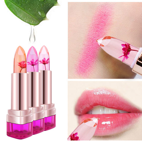 2016 Temperature Change Color Lip Balm 3 Color Waterproof Long-lasting Sweet Transparent Jelly Flower Pink Moisturizer Lipstick