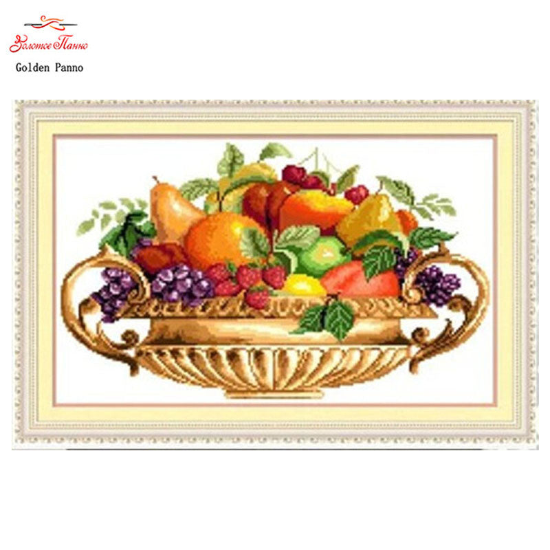 Needlework,DIY DMC Cross stitch,Sets For Embroidery kits,Jinpen fruit Patterns Counted Cross-Stitching,Wall Home Decro