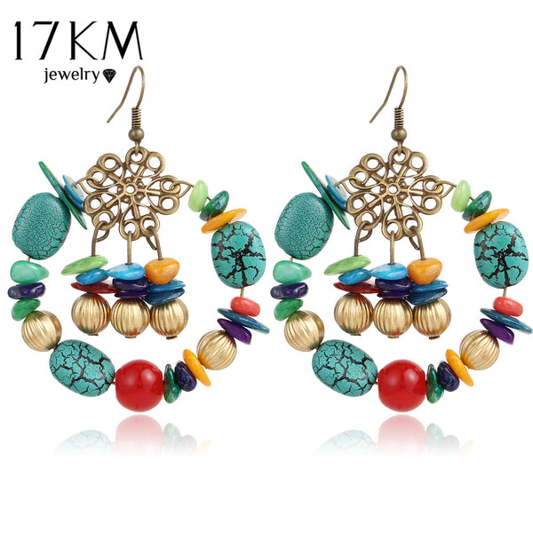 17KM 5 Colors Bohemia Statement Drop Earrings Boho Turkish Vintage Ethnic Jewelry Gift For Women 2016 New Party Bijoux