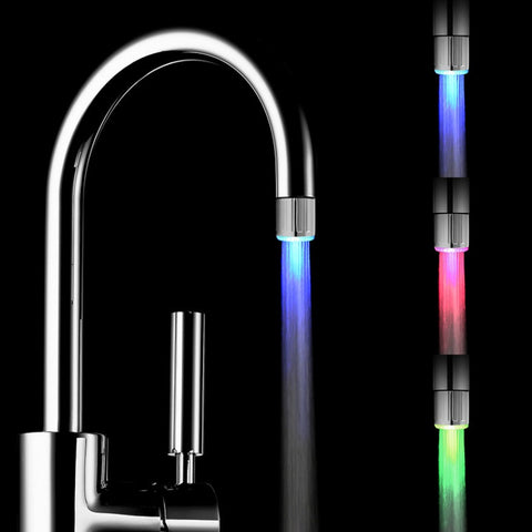 LED Water Faucet Light Colorful Changing Glow Shower Head Kitchen Tap Aerators