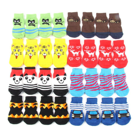 Small Pet Dog Doggy Shoes Lovely Soft Warm Knitted Socks Clothes Apparels For S-XL