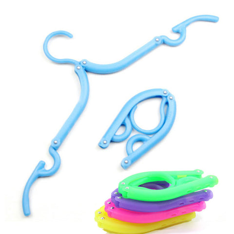 Fold Hang Plastic Hook Fold Hanger Clothes Pegs Laundry Product Travel Space Saving Wardrobe Cloth Hanger FoldableFree Shipping