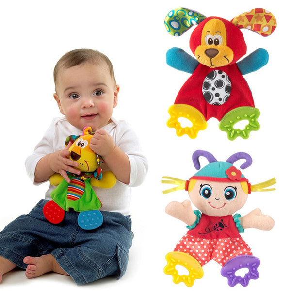 New Cute Infant Plush Toy Comfort Towel with Sound Paper and Baby Teether