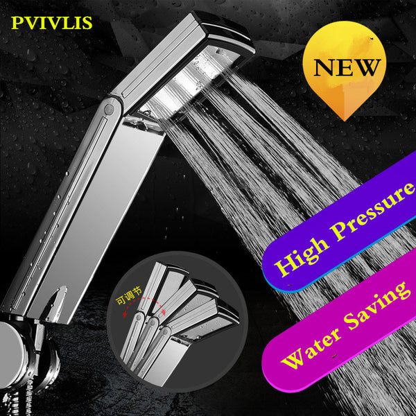 NEW PVIVLIS Shower Head Rainfall Bathroom Hand Shower Square High Pressure Handheld Shower Water Saving Chuveiro Regadera Ducha