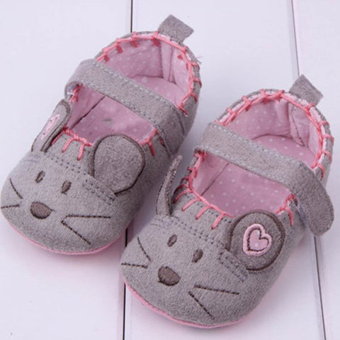 0-12M Newborn Baby Little Mouse Crib Shoes Boy Girls Casual Non-Slip Shoes O47