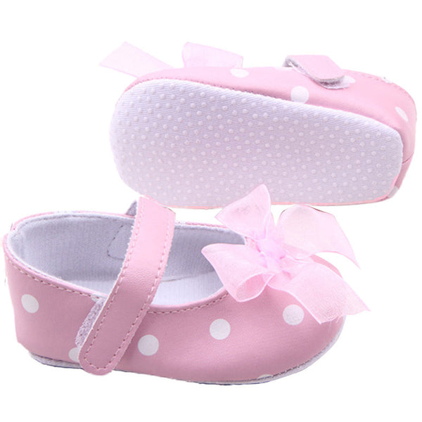 3Colors Toddler Newborn Girl Gauze Bowknot Strappy Baby Shoes Kid Crib Shoes 0-12M