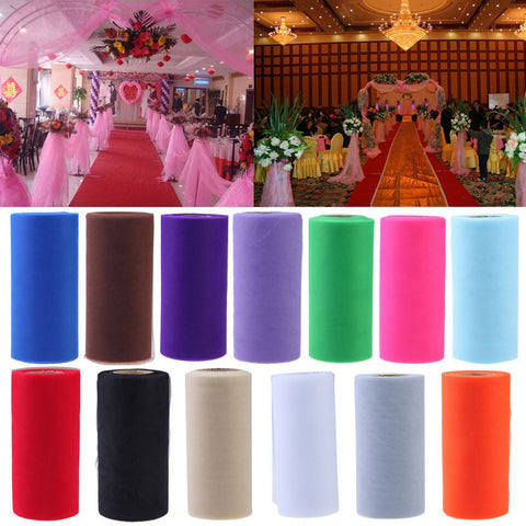 26.7X15cm Tissue Tulle Spool Craft Wedding Decoration Tulle Rolls Organza Gauze Element Table Runner Mariage Party Decoration