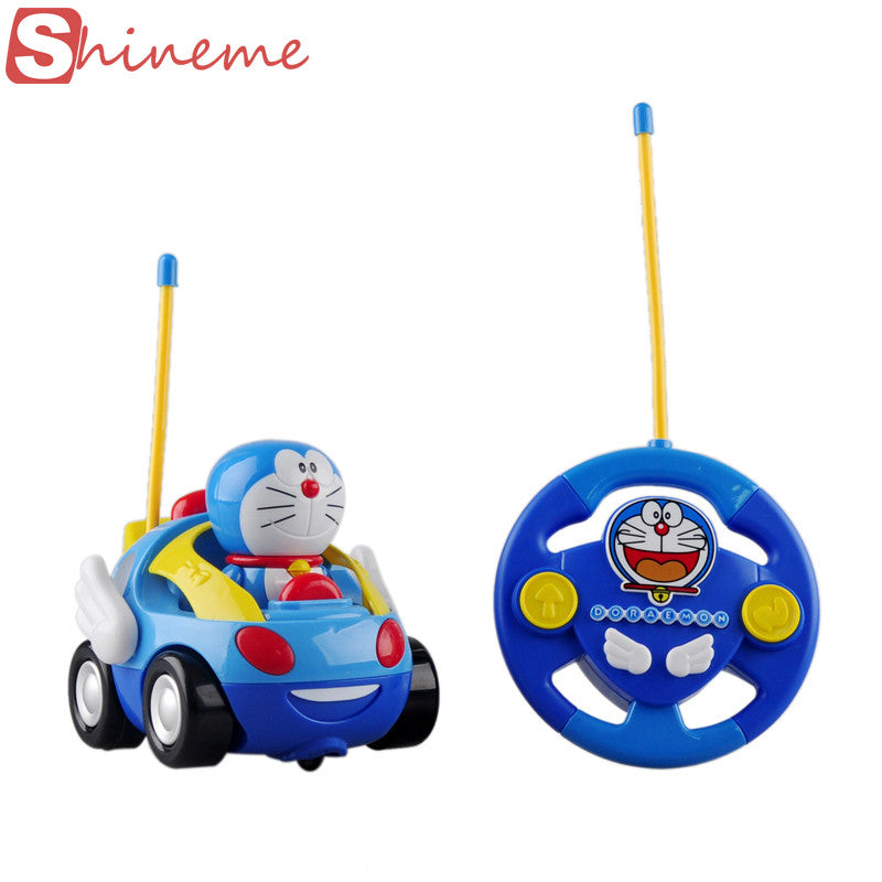 New baby boys girl Doraemon Remote Control Electric toys car kids RC Car High speed Cute cat Cartoon musical light child Car toy