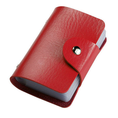 24 Bits Fashion New Women Men Credit Card Holder PU Leather Hasp Unisex ID Holders Package Organizer Manager Free Shipping