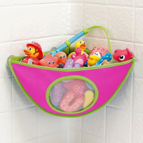 Bath Toys Organizer Storage Bin Baby Bathroom Bag Baby Kids Bath Tub Waterproof Toy Hanging Storage Bag Rose Color