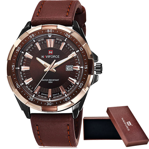 2016 NAVIFORCE Brand Men's Fashion Casual Sport Watches Men Waterproof Leather Quartz Watch Man military Clock Relogio Masculino