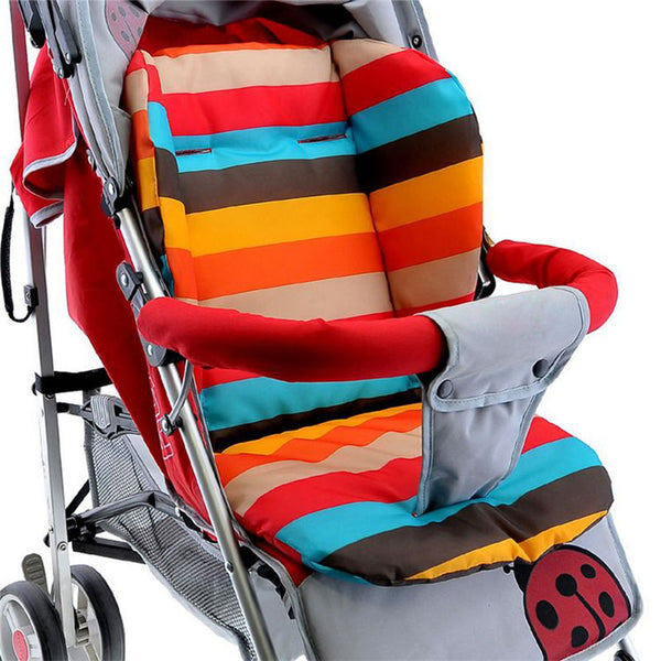 Baby Infant Stroller Seat Pushchair Cushion Cotton Mat Rainbow Color Soft Thick Pram Cushion Chair BB Car Seat Cushion